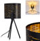 Tischleuchte Bathinda, Tischlampe aus Metall/Kunststoff in Schwarz/Gold, 1 x E14-Fassung max. 25 Watt, Leseleuchte im Retro-/Vintage-Design mit Lichteffekt u. An-/ Ausschalter am Kabel, LED geeignet
