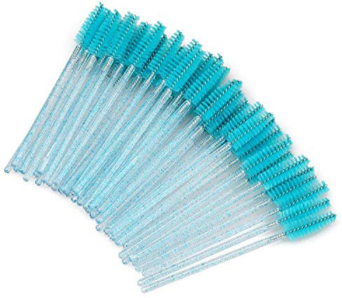 G2PLUS Einweg Wimpern Bürstchen, Blau Mascara Bürstchen, 100 Stück Wimpernbürste für Wimpernverlängerung