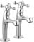 JASSFERRY Pair of Tall Basin Taps Victorian Crosshead 1/4 Turn Handle Bathroom Sink High Neck Tap Hot Cold 1/2 Bath Faucet, Polished Chrome Set of 2