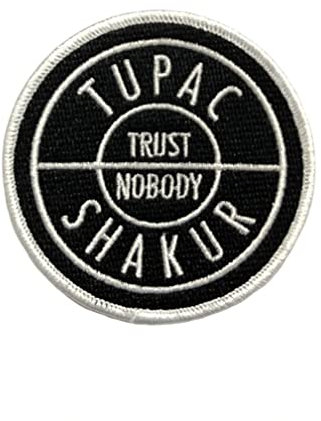 2Pac Tupac Patch Trust Logo Nouveau Officiel Embroidered Woven Iron On Size Accessory Size