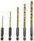 NORTOOLS Titanium-beschichtete HSS-Bohrer-Set (5-teilig, 2-6mm) – 1/4 Sechskantschaft für Akkuschrauber – Split-Point Design für Metall, Holz, Kunststoff – Schnellwechsel-Bohrer mit Aufbewahrungsbox