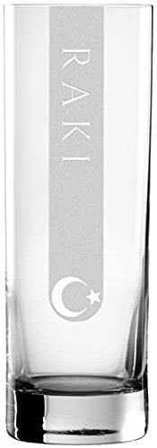 Raki Gläser groß (320ml 6x | 5 Größen verfügbar) 6er Set | 320ml Glas | Spülmaschinenfest | Rakiglas mit Gravur 6 Stück