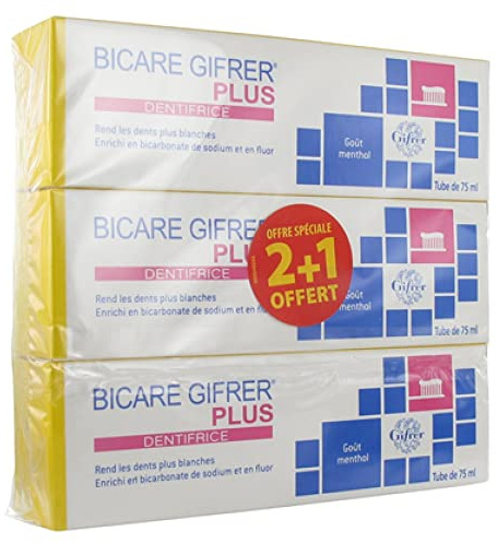 Gifrer Bicare Gifrer Plus Dentifrice Lot de 3 x 75 ml dont 1 Offert
