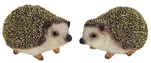 vom Pullach Hof Igel 2er Set Deko Dekoigel ca. 14x9x8,5cm Igelfigur im 2er Set Garten Balkon Terrasse Fensterbank Eingangsbereich