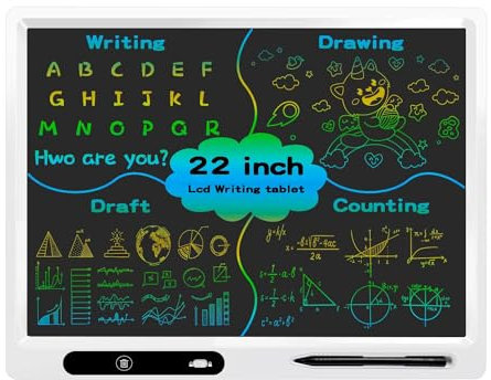 LCD Writing Tablet for Kids, 22 Inch Writing Board for Kids with 2pens and Adjustable Bracket, Adult Teacher Home School Education Office Supplies, Educational Toys for 3-12 Years Boys and Girls