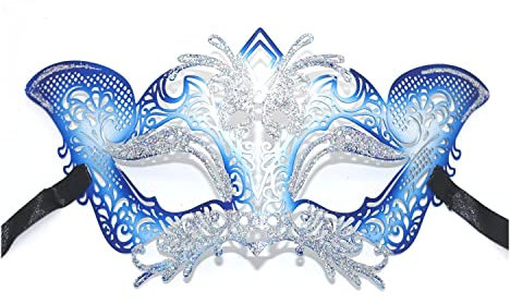 Wilbers Venezianische Metall Augenmaske / Karneval Venedig Schmetterling Maske