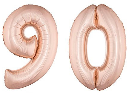 40cm Rosegold Folienballon Zahl 90
