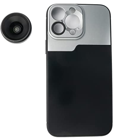 SYSTEM-S Makro Linse 1.1x bis 2.8X Filter mit Hülle in Schwarz für iPhone 13 Pro Max