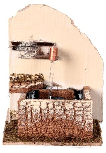 Fontana con Vasca con Pompa 15x10x15 cm presepe 10-12 cm