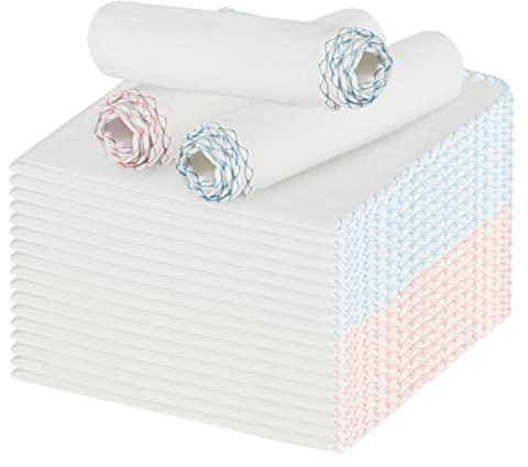 JETOP 20 Pack Muslin Face Cloths, Reusable Face Cloth 30x30cm/11.8x11.8in | Muslin Cloths Cleaning Soft and Light for Makeup Remover, Non-fluorescent Cotton for Baby, 2 Colours