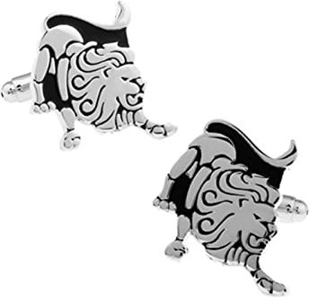 Homxi Herren Manschettenknöpfe,Manschettenknöpfe Löwe Manschettenknöpfe für Herren Silber Manschettenknöpfe Personalisiert Kupfer