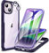 CENHUFO Compatible with iPhone 14 Plus Case Built-in Glass Screen Protector with Camera Lens Protector, 360°Full Body Heavy Duty Protective Phone Case for iPhone 14 Plus case Shockproof -Purple