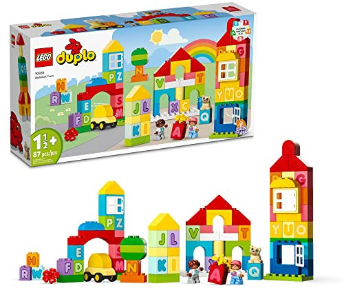 LEGO DUPLO Classic Alphabet Town 10935, Educational Early Learning Toys for Babies & Toddlers Ages +18 Months, Learn Colors, Letters and Shapes with Large Bricks