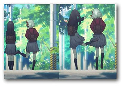 TUOAN Anime berühmte Szene Lycoris Recoil Poster Druck Foto Kunst Malerei Leinwand Poster Home Modern Decor Poster 08x12inch (20x30cm)