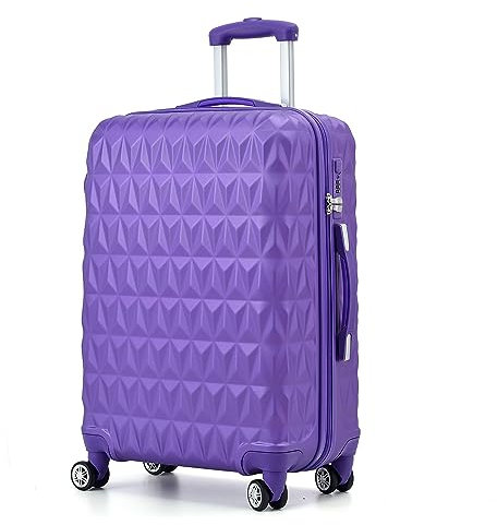 RMW Large Suitcase Luggage Hard Shell | Aluminum Telescopic Handle | 3 Digit Combination Lock | 4 Dual Spinner Wheels | Lightweight Durable Suitcases Check in (Purple)