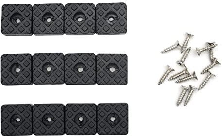 12pcs Non-Slip Rubber Feet,Rubber Furniture Pads,23mm Square Rubber Feet with Screws Thick Rubber Chair Leg Caps Protectors Non-slip Rubber Stoppers for Garden Furniture Chairs(Black)