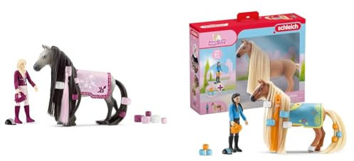 SCHLEICH 42584 Starter Set Sofia & Dusty, für Kinder ab 4+ Jahren & 42585 Kim & Caramelo Starter Set, für Kinder ab 4+ Jahren, Horse Club Sofia's Beauties - Spielset