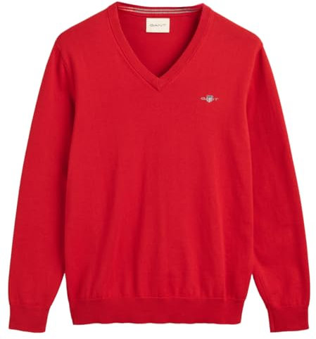 GANT Herren Classic Cotton V-Neck Pullover, Ruby RED, XX-Large