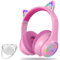 LOBKIN Cuffie Bambini, Cuffie Over-Ear Bluetooth per Bambini con Borsa, Wireless e Cablata, Cuffie Bambina Pieghevole Regolabile per Scuola, Viaggio