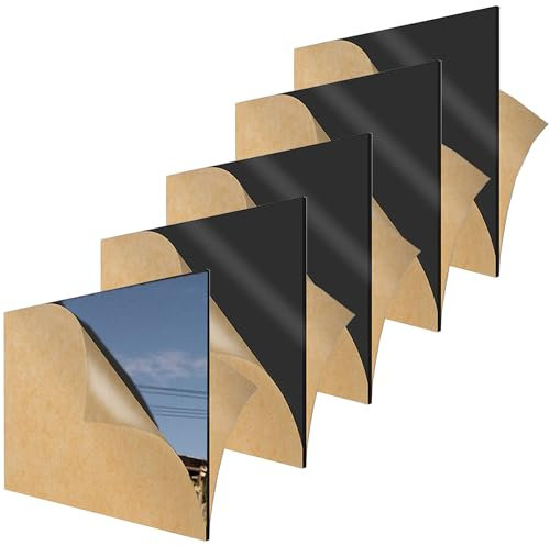SUQ Lot de 5 Feuilles en Acrylique Noir Opaque de 1.8 mm - 20 * 30 cm d'Épaisseur, Acrylique Plaque Plexiglas avec Film de Protection pour Cadres Photos, Projets d'Affichage, Loisirs Créatifs