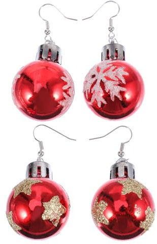 ABOOFAN 2 Paar Weihnachtskugel Ohrringe Mini Glühbirnen Einfädler Weihnachtsohrringe Trendige Weihnachtskugel Ohrhänger Dekorieren Sie