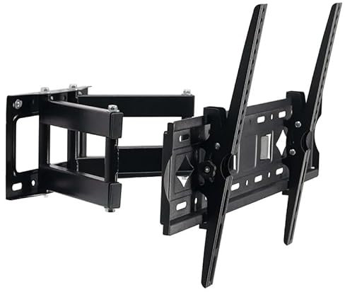 Soporte de Pared para TV Televisor Giratorio inclinable Pantalla Plana y Curvos de 32 - 80 Pulgadas, Universal Montaje con Doble Brazo 50kg, MAX VESA 400x600mm
