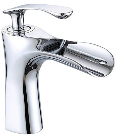 ZYCDP Miscelatore a Cascata per Lavabo Rubinetto Bagno Monocomando Rubinetto Bidet Cascata Rubinetto Bagno Lavabo Ottone, Cromo