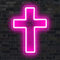 CTLNEON Jesus-Kreuz-Neonschild, LED-Schilder, Kreuz-Dekor-Lampe, Licht, Neon-Kreuz-Schild für Wand, Schlafzimmer, christliche Dekoration, religiöses Zimmer, Kinderzimmer (Rosa)