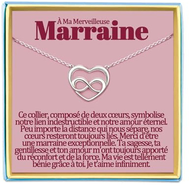 Belle Fille Collier Maman Cadeau Soeur de Coeur Meilleure Amie Mamie Tata Niece Marraine Demande Filleule Cousine Copine ATSEM AESH Nounou Maitresse Institutrice Maternelle Bijou Idee Original Noel