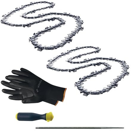 Kettensäge Zubehör - 2x Sägekette 38cm X-Cut SP33G + Feilenheft mit Feile 4,8mm
