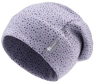 Sterntaler Beanie mit Allover Pünktchen - Mädchen Slouch Beanie - Kinder Mütze aus wärmendem Sweat-Stoff - blasslila, 47