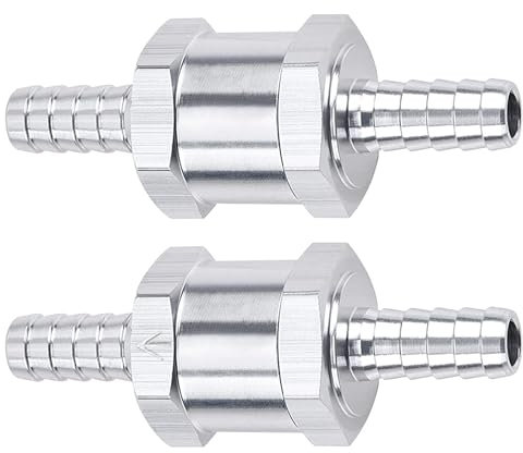 Rückschlagventil aus Aluminiumlegierung, für Benzin, Diesel, Wasser, Kraftstoffleitung, Rückschlagventil, für Auto/Motorrad/Schiff, 2 Stück