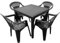 Koopman International B.V. Gartenmöbel-Set Gartentisch Gartenstuhl Tisch mit 4 Stühlen Garten Balkontisch Balkonstuhl 5tlg.
