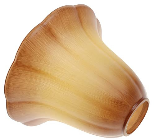 PRETYZOOM Lampenschirm Mit Blumenstreifen Glaslampenschirme Ersatz Tonnenförmiger Lampenschirm Glockenförmige Lampenschirme Milchglas Nachttischlampenschirme Stehlampe Bernstein