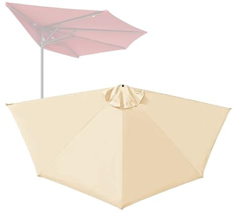 SKINCATE 270cm Toldo De Recambio para Sombrilla De Media, Cubierta De Parasol De Repuesto, 5 Varillas, Protección UV Impermeable, Toldo De Repuesto para Sombrilla (Color : Sand, Size : 270cm/9ft-5ri
