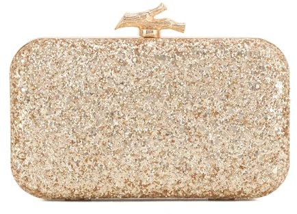 Syrads Pochette Sacs à main pour femmes Sac de soirée Pochette avec chaîne pour fête de mariage,Or