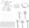 Sonhomay 50pcs Vintage chiave apribottiglie borsa con coulisse con nastro etichetta per bomboniere di nozze