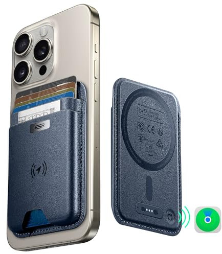 ESR for MagSafe Wallet with Find My Functionality, 5 Cards Holder, RFID Blocking, Strong Magnetic Wallet Tracker, for iPhone 16/15/14/13/12 Series, Not 13/12 Mini, Dark Blue