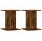 vidaXL Speaker Stands Floor Stand Pair - Smoked Oak Wood, 30x30 cm Top Plate, Hollow Design for Sand Filling, Stable and Durable for Enhanced Audio
