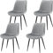 FRUOGO Esszimmerstühle 4er Set,Samt Polesterstuhl,Robuste Metallbeine,Modernes Streifendesign für Esszimmer,Wohnzimmer,Küche,Lounge,Grau