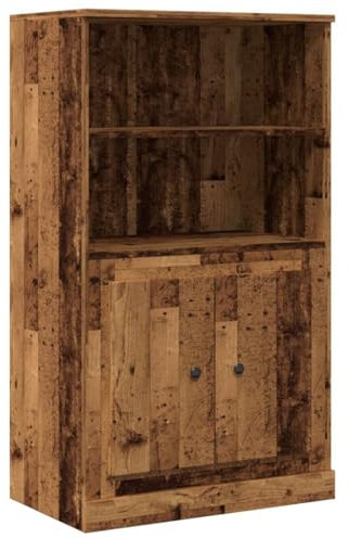 vidaXL Highboard, Sideboard mit Stauraum, Kommode Anrichte für Wohnzimmer, Schrank Mehrzweckschrank Beistellschrank, Altholz-Optik Holzwerkstoff