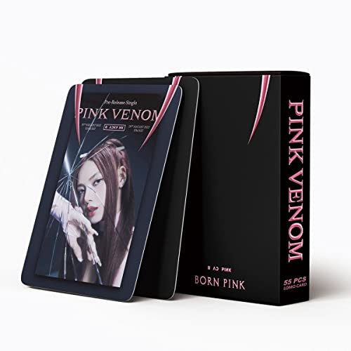 SZTVECFW Blackpink Cards 55 Fotokarten BP Born Pink Neue Albumkarten Blackpink Pink 2022 Mini-Postkarten Kpop BP Fotokarten-Set Geschenk for Mädchen-Fans