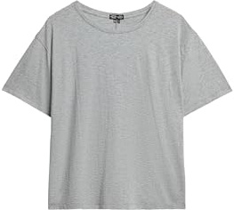 Superdry Damen Studio T-Shirt mit überschnittenen Schultern Rauchgrau Meliert 42