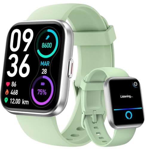 aeac Smart Watch for Men Women, Answer/Make Calls, [1.8 Hd Touch Screen] Smart Watches For Samsung/iPhone/Android, Fitness Watch With Heart Rate Sleep Spo2 Monitor,IP68 Waterproof, Green