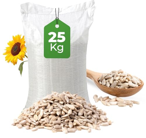 25KG SACK OF SUNFLOWER HEARTS - WILD BIRDS FOOD - High Energy Bird Seed, Bird Feed for Garden Birds (25 KG)