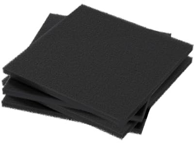 Pawfly 4 Pack Aquarium Filter Media Pad for Fish Tank Filters Aquarium Filter Media Sponge Filter Floss Roll for Sumps Ponds Hydroponics Black Foam Floss for Water Filtration, 16 cm L x 14 cm W