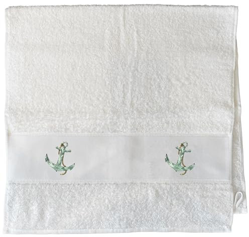 Huuraa Gäste-Handtuch Anker Anchor Geschenk 50x100cm White Baumwolle Anker Präsent