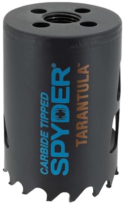 Spyder Scie cloche tarentule à pointe en carbure de 4,5 cm pour métal et bois, compatible avec le système de mandrin d'éjection rapide