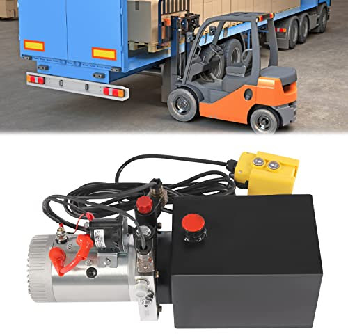 Bomba hidráulica de 3000 W, 20 L, bomba de remolque basculante, doble eficacia, unidad hidráulica para elevación y bajada con mango de control con cable de 4,5 m