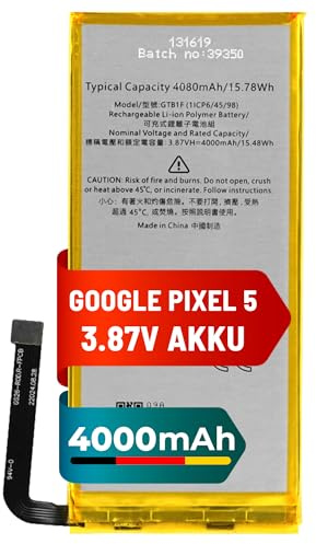 Mpsmobile® Akku für Google Pixel 5 | 4000mAh | Langsame Entladung Original Ersatzbatterie